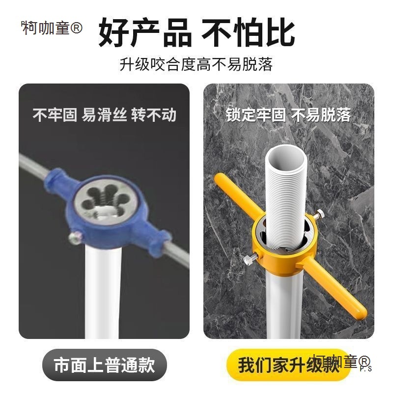 New piece set of water pipe plate teeth, plastic pipe set, manual easy threading, tap wrench, measuring, screw, Mai Taibao details Picture