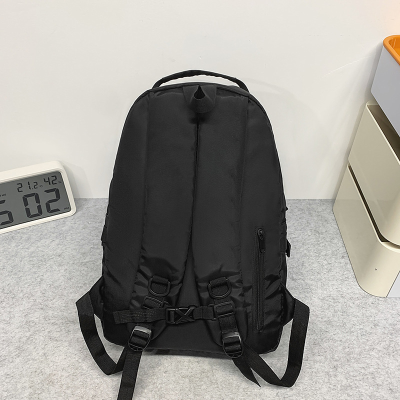 Wholesale new casual and simple backpacks, lightweight and versatile solid-color travel backpacks, suitable for both male and female middle school students Specification drawing