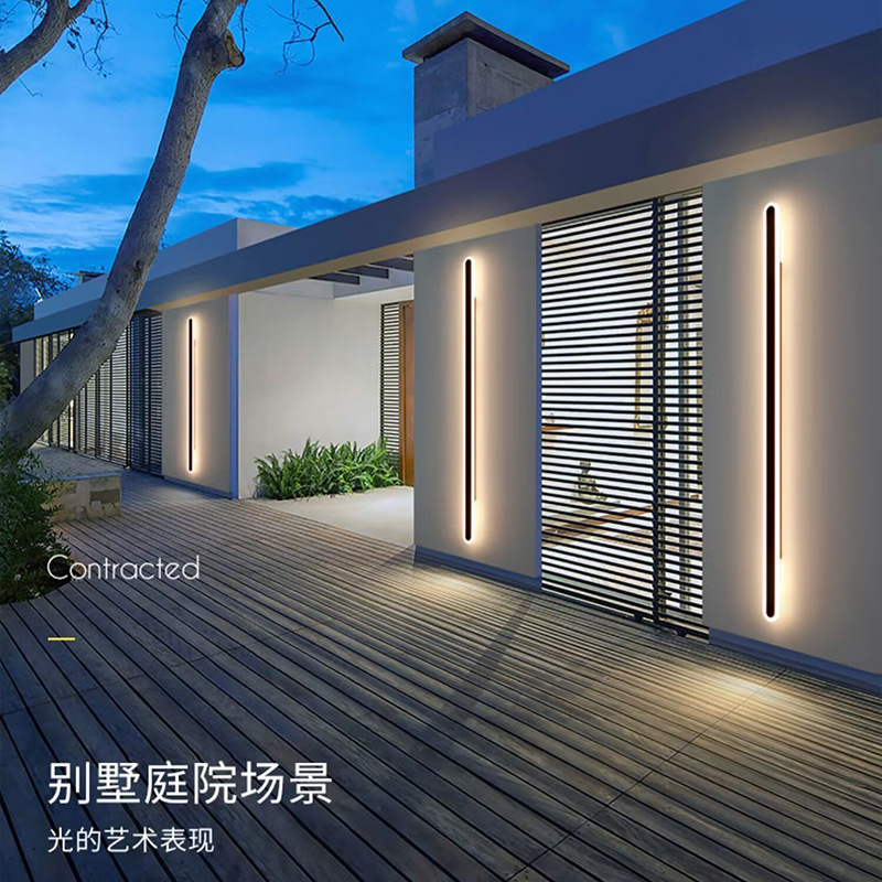 Outdoor wall lamps, minimalist led linear long strip lights, waterproof wall lights at the entrance of villas and courtyards, corridor straight-line lamps Specification drawing