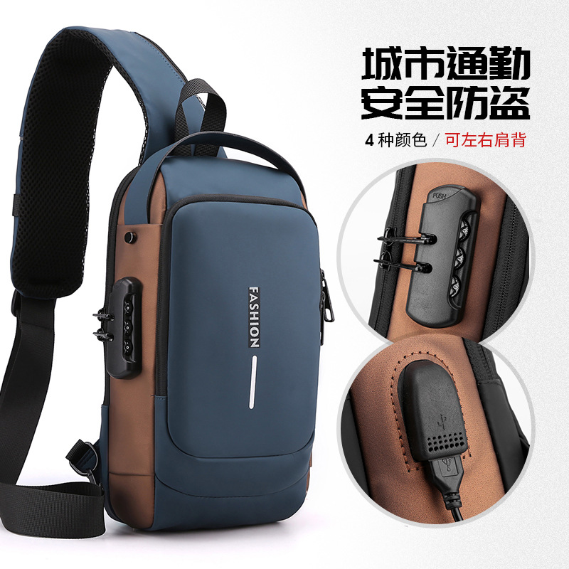 New outdoor travel business single-shoulder bag, casual, versatile and convenient chest bag, large-capacity commuting casual crossbody backpack Specification drawing
