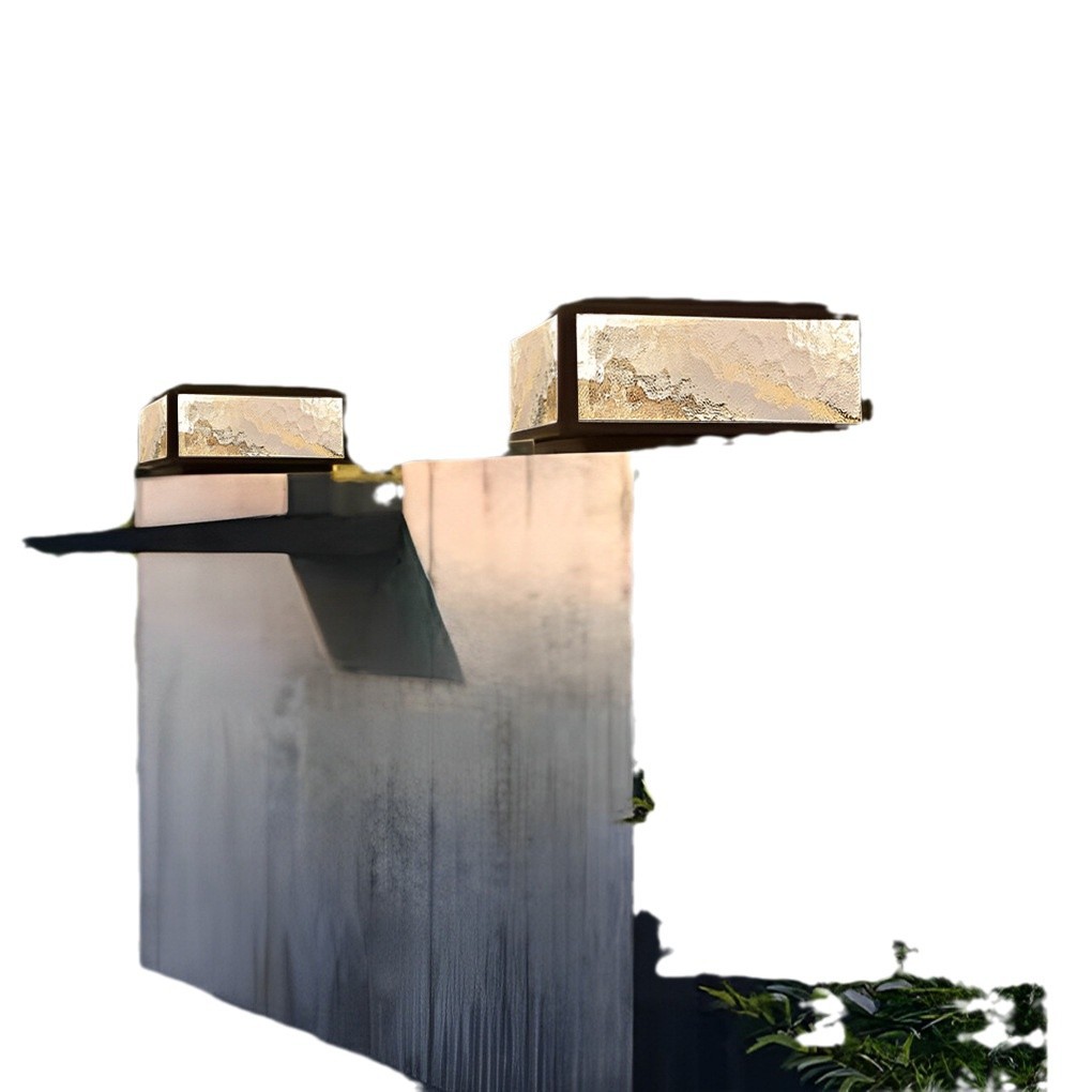 Outdoor courtyard lights, garden decorative landscape column head lights, outdoor gate columns, solar lights, villa walls, gardens Application Scenario
