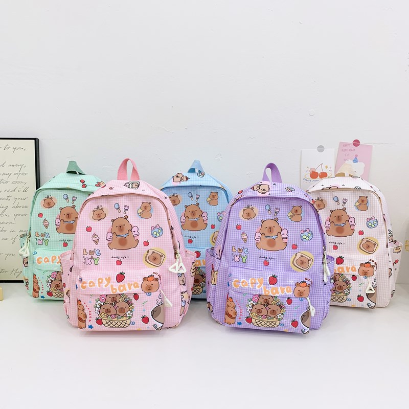 Cute cartoon new backpack, schoolbag and girl's bag for kindergarten Kapibala travel details Picture