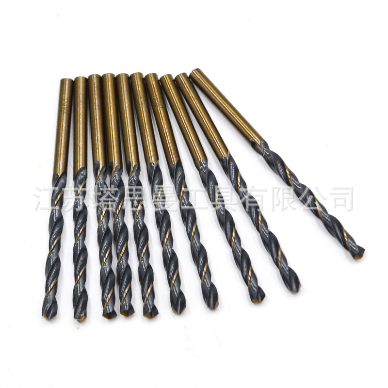 High-speed steel black and yellow drill manufacturer supplies stainless steel and other metal hole drill bits 4341 straight shank twist drills wholesale Specification drawing