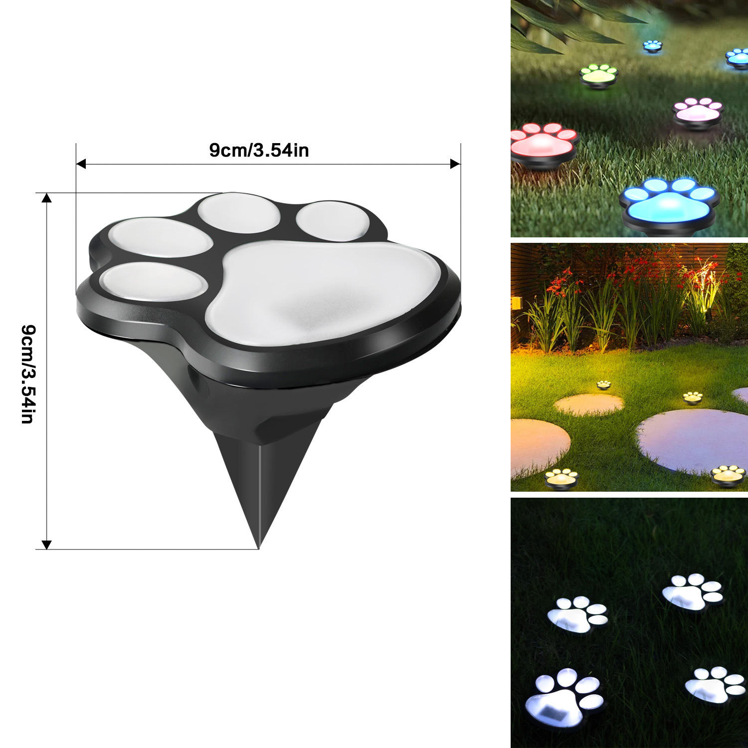 New solar cat paw lights, outdoor creative animal foot decoration lights, garden and courtyard waterproof lawn lights are in stock Item Picture