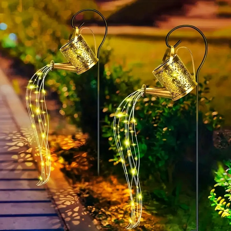 Cross-border new ironwork fairy solar water bottle lantern Flower Fairy hand-held shepherd hook ground pole lantern metal Specification drawing
