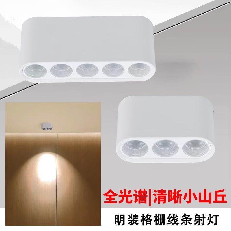 LED surface-mounted linear lights, grille spotlights, living room ceiling-mounted adjustable lighting downlights, focused corridor wall-washing lights full figure