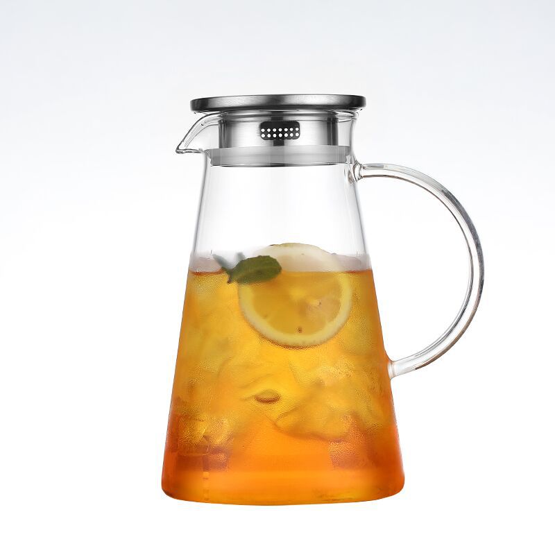 Creative cold water kettle, Nordic Danish kettle, large-capacity cold water kettle, high borosilicate glass flower teapot, juice kettle Item Picture