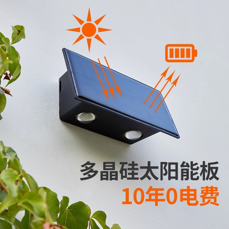 Solar-powered outdoor wall-washing lights, household villa courtyard wall lights, led outdoor fence surface lighting and decorative atmosphere lights Application Scenario
