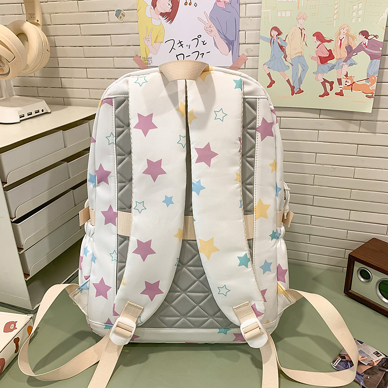 2025 High school and junior high school student backpack, Korean version travel and leisure computer backpack, Backpack, large capacity Schoolbag for girls Specification drawing