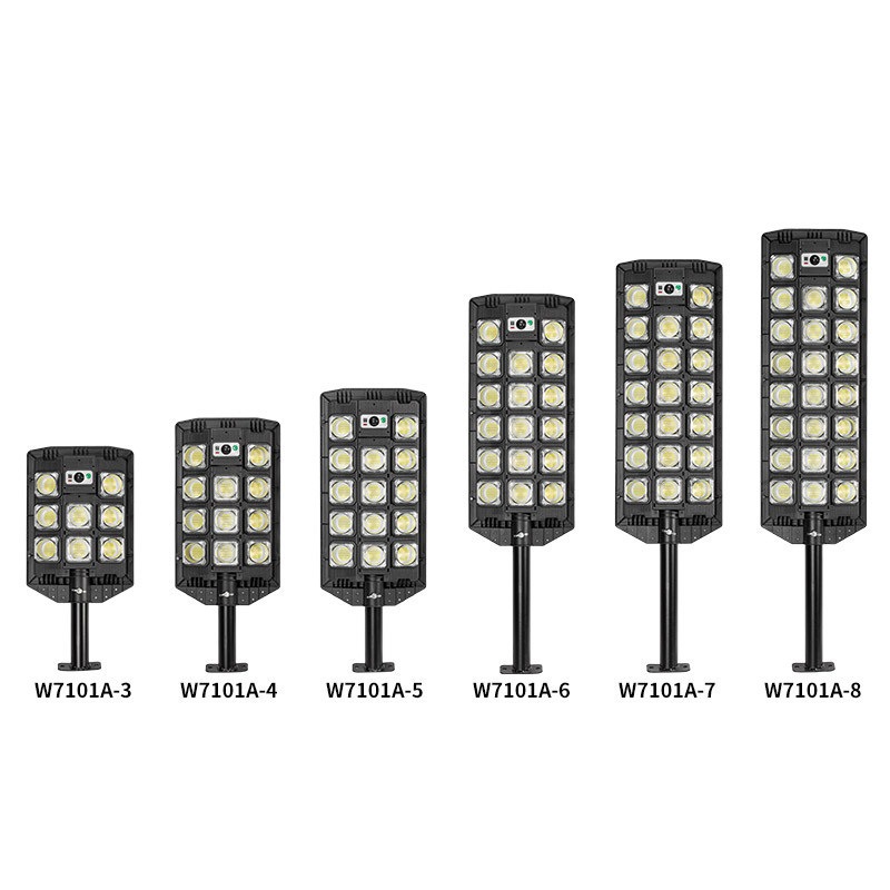 Solar LED high-intensity super-large three-row street lamps, garden lamps, sensor super-bright outdoor lighting lamps, long strip street lamps Specification drawing