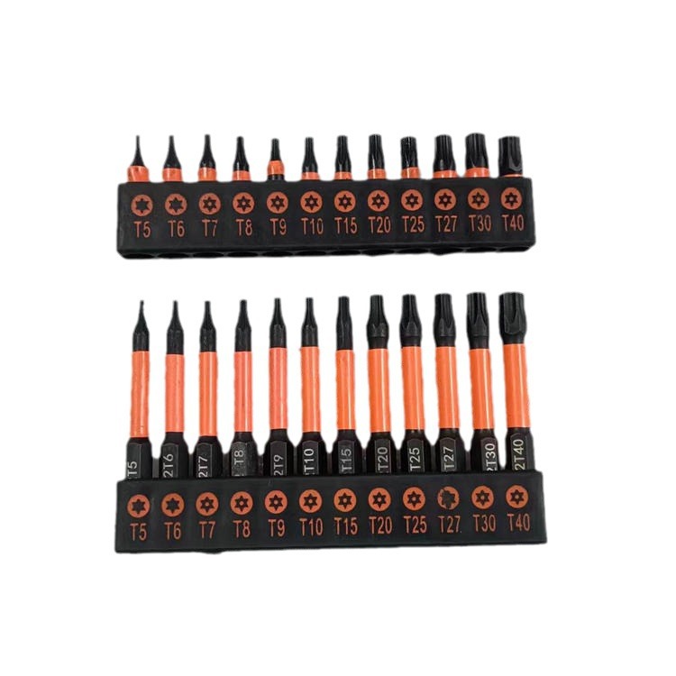 25mm magnetic screwdriver industrial phosphating black T-shaped plum blossom ribbon screwdriver S2 alloy steel precision screwdriver set Item Picture