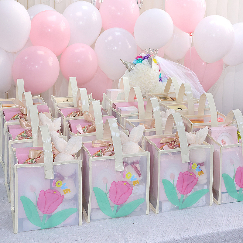 Children's birthday party, baby's one month old, kindergarten activity, jelly souvenir, handbag, storage bag, return gift bag Specification drawing
