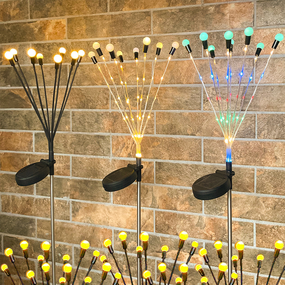 New solar-powered outdoor waterproof crystal firefly lamp, garden villa landscape decoration and lawn ground insert lamp full figure