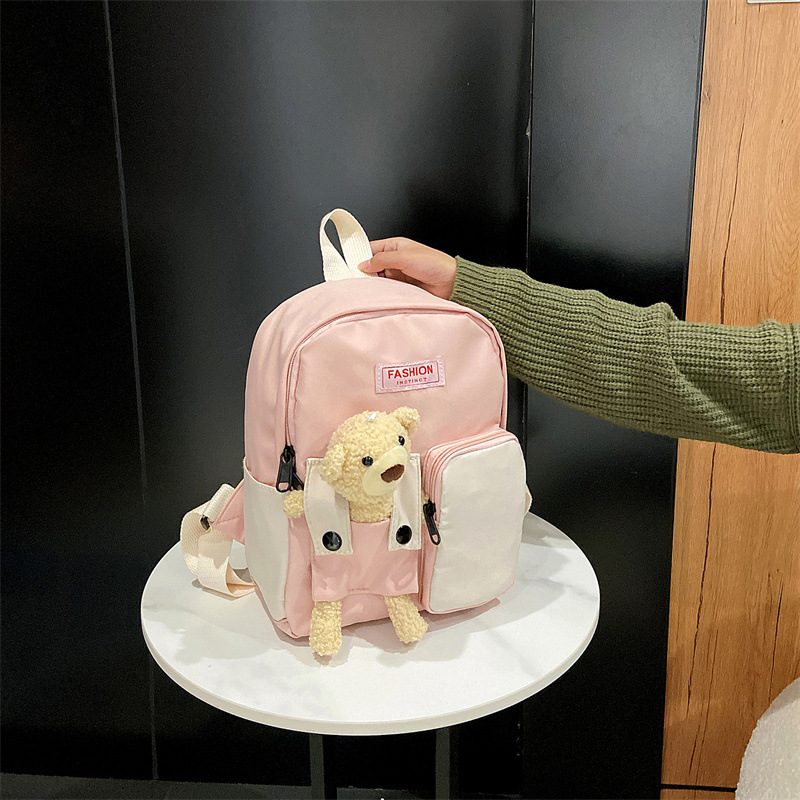 Wholesale of 2021 new cartoon children's schoolbags, cute little bear girls' bags for kindergartens and primary school students' backpacks details Picture