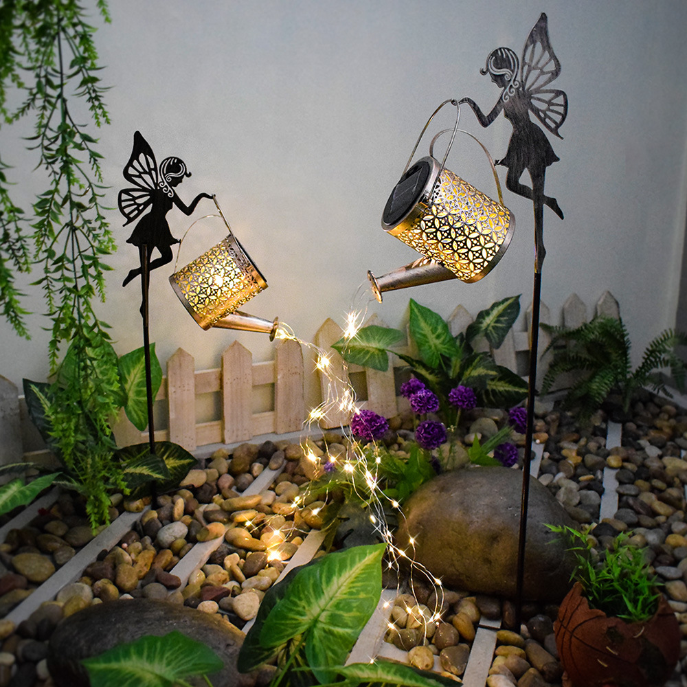 Ironwork hollowed-out projection lamp, solar outdoor waterproof courtyard garden water bottle lamp, lawn landscape ground insert decorative lamp Specification drawing
