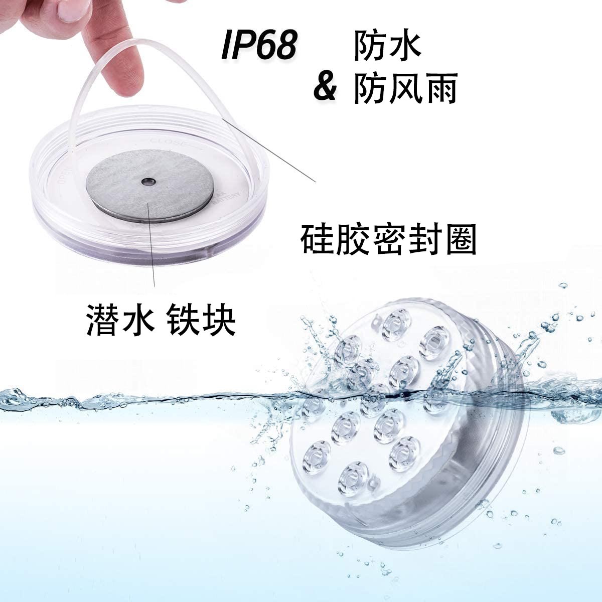 Factory stock of cross-border 7CM, 8.5cm, 13 magnetic strip remote-controlled diving pool, fish tank, candle and landscape lights Application Scenario
