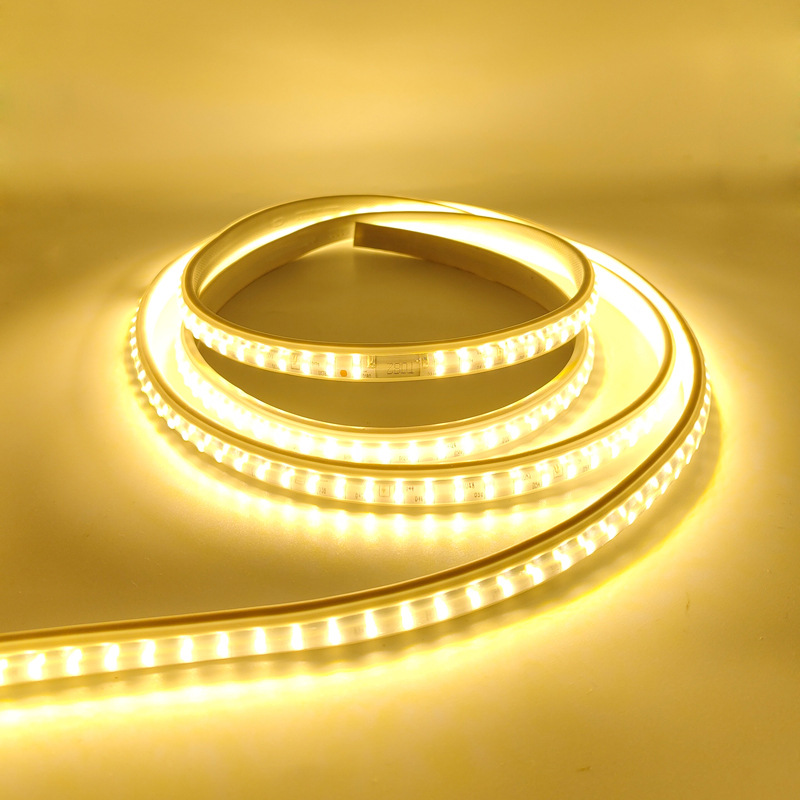 led light strip 2835, double-row 180 lamps, arc-shaped engineering type, copper bracket, lamp beads, copper wire, 220V light strip details Picture