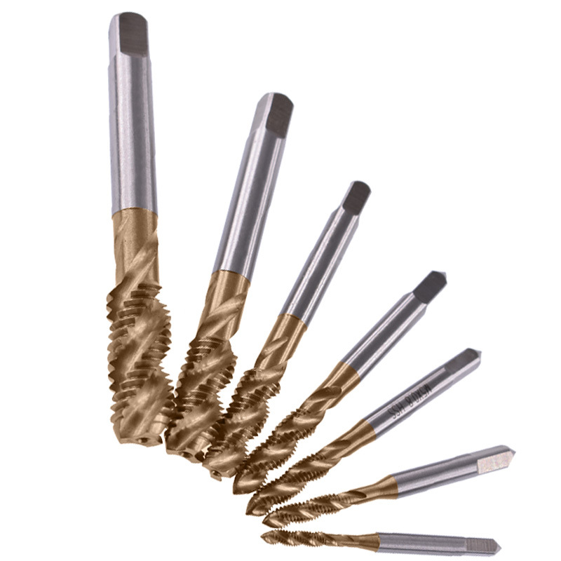 Wholesale of cobalt-containing machine taps for metal drilling, national standard coarse thread taps, blind hole tapping, square handle spiral taps details Picture