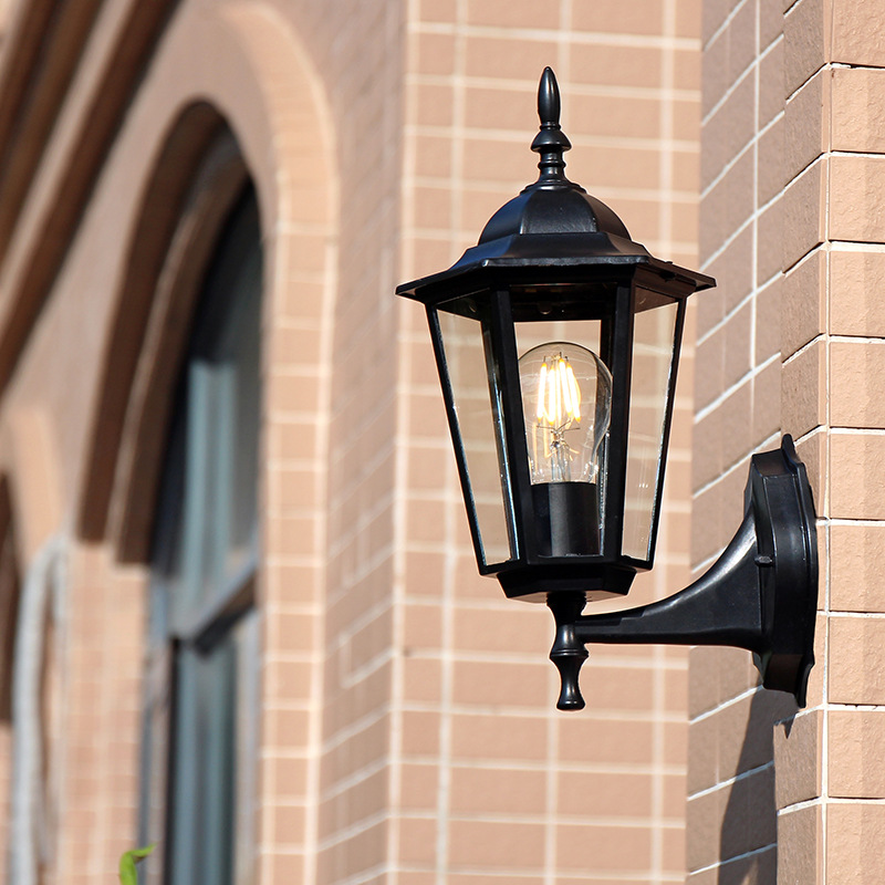 European-style waterproof outdoor villa wall lamps, hotel balcony outdoor wall lamps, creative retro courtyard corridor lights Specification drawing