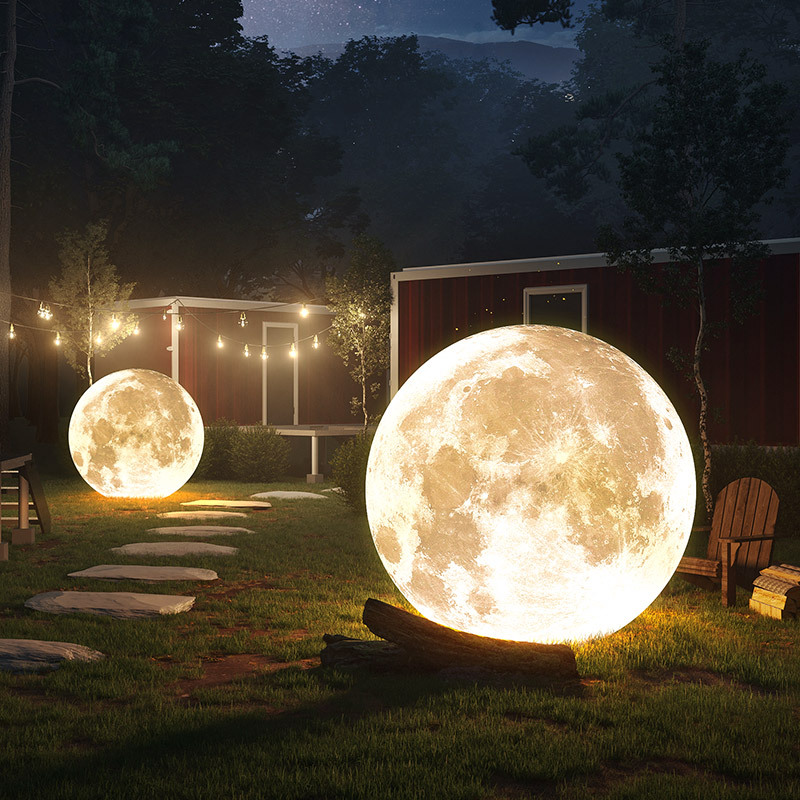 Lawn lights, outdoor moon lights, courtyard garden lighting atmosphere, park landscape lights, designer creative moon ground lights Application Scenario