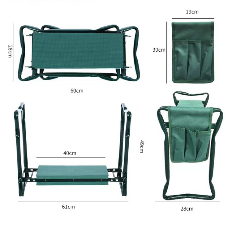 Cross-border outdoor folding kneeling pedal camping fishing bench, garden kneeling chair tool kit, agricultural garden EVA pad Item Picture