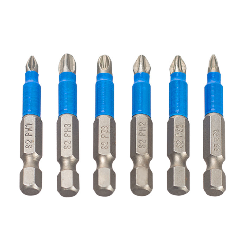Cross-border PZ1/2/3 blue leather screwdriver head set, PH1/2/3 cross hand drill, electric air screwdriver bit, screw screwdriver bit Item Picture