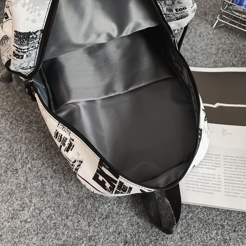 Graffiti trendy brand backpacks for men and women, large-capacity ins backpacks, cool schoolbags for junior high school, senior high school and college students Specification drawing