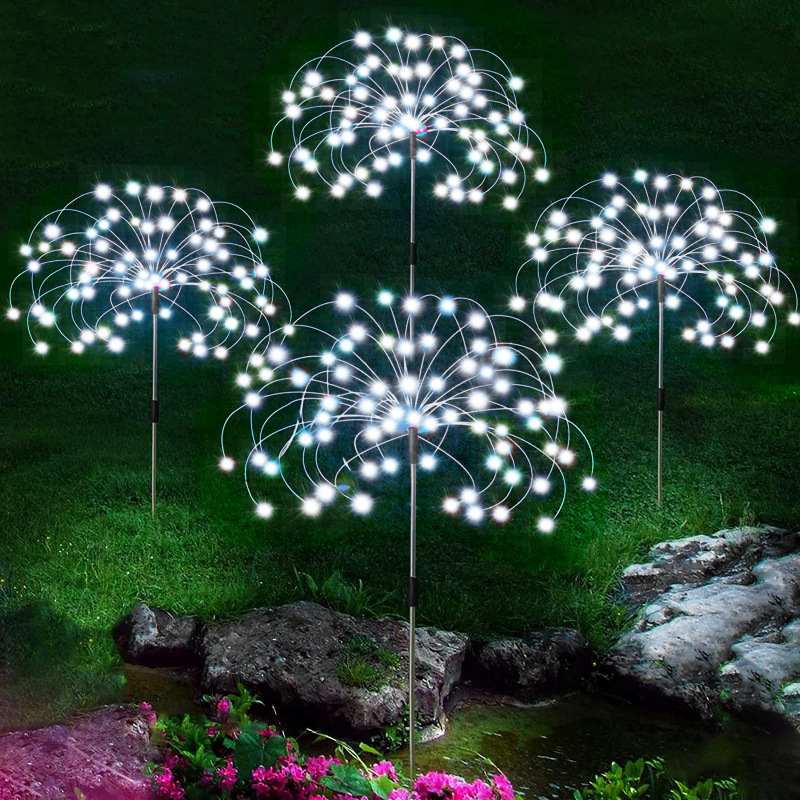 Cross-border solar-powered ground smoke lanterns, four-color lawn lights, festive Christmas courtyard outdoor atmosphere decorative lights Specification drawing