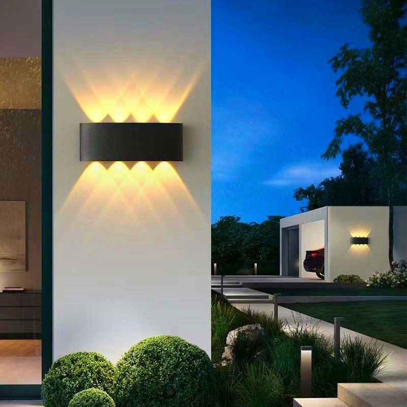 Outdoor waterproof led wall lamps, staircase, villa, hotel exterior wall, courtyard indoor wall lamps, double-head up and down lighting, wall-washing lamps Specification drawing