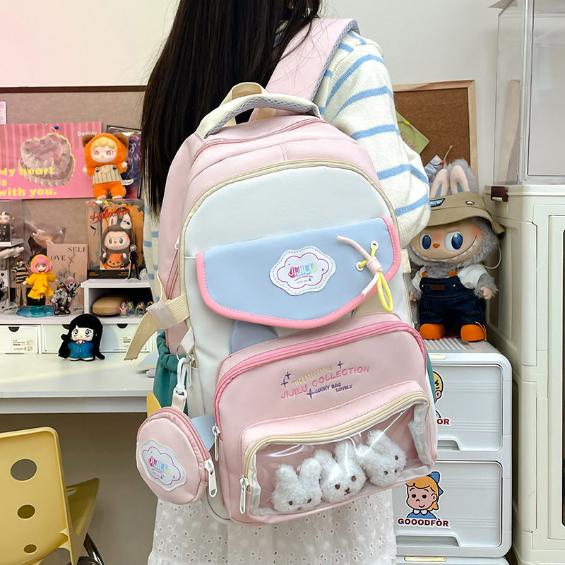 2025 New ins cute Pain Bag Backpack for Girls, junior high school girls, senior high school students, large-capacity backpack Application Scenario
