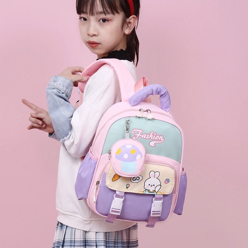 Cross-border schoolbag: Cute rabbit backpack with chest buckle for kindergarten girls, small class backpack for boys, cartoon dinosaur backpack for entering the kindergarten Specification drawing