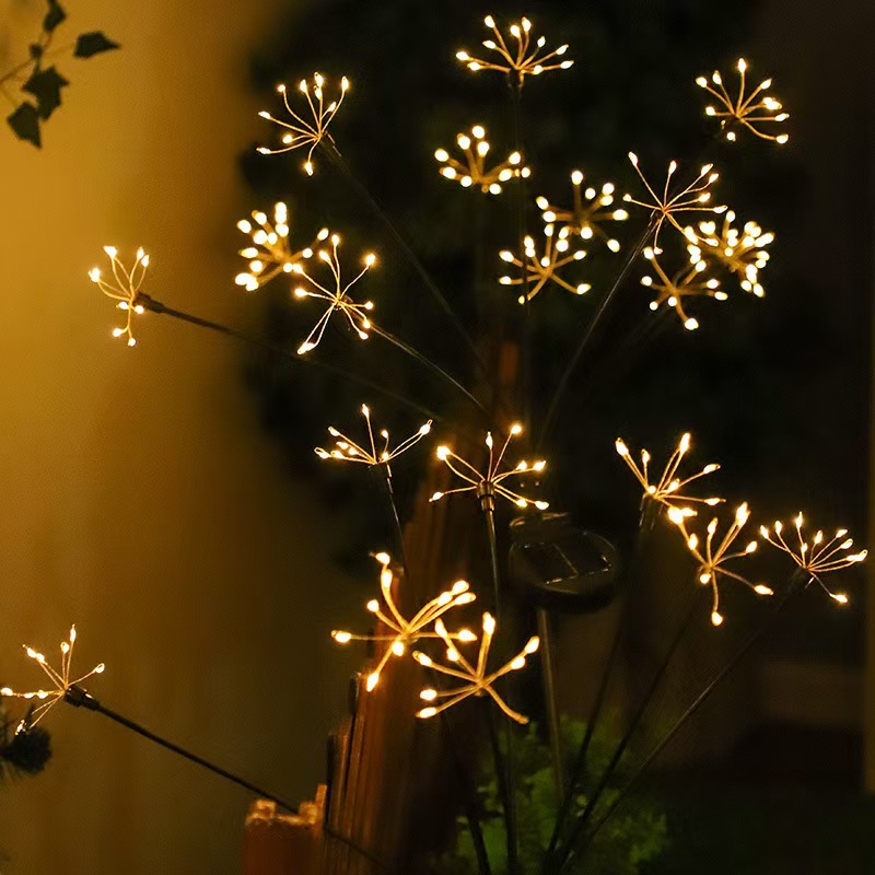 LED solar ground plug lawn smoke lamp, outdoor lamp, dandelion lamp, outdoor courtyard lamp, atmosphere lamp, Chinese style full figure