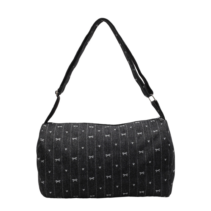 Denim canvas bag design for women, retro spring and summer, single-shoulder crossbody, 2025 new style bucket bag for work and going out Item Picture
