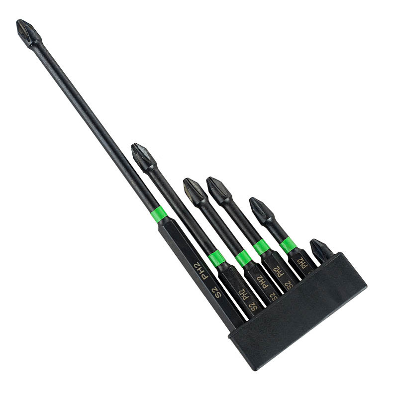 Yunbei cross-head black impact screwdriver, phosphated black strong magnetic PH2 single-head screwdriver head, screwdriver bit undefined