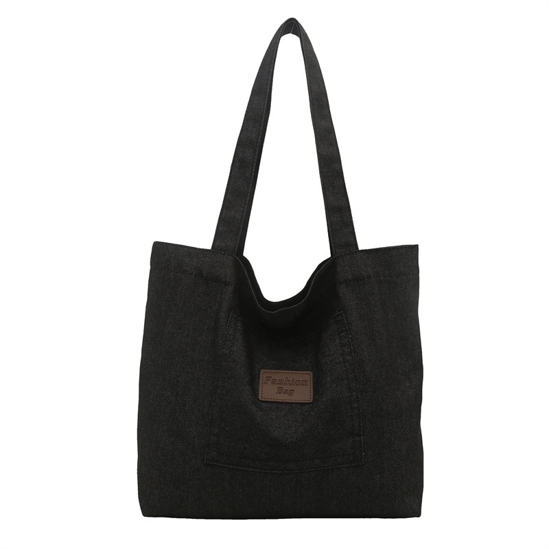 Large-capacity school handbag, large commuting bag for work, new spring 2025 denim casual single-shoulder bag for women Item Picture