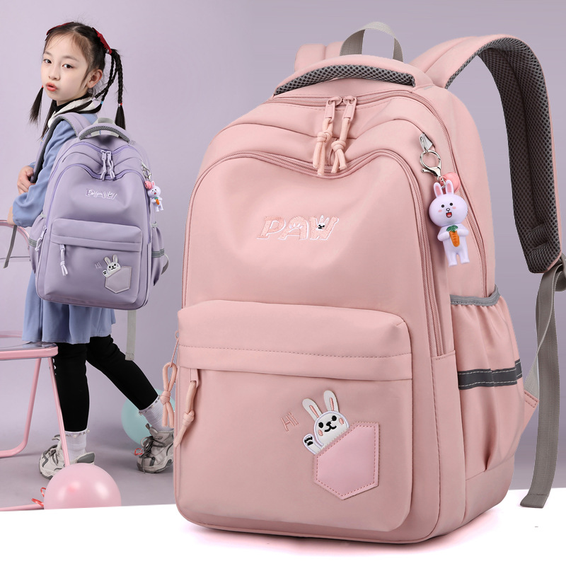 New model of schoolbag for girls in Grade 3, 4, 5, 6, high appearance level for junior high school students. The backpack is easy to store Specification drawing