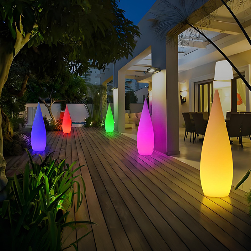 Outdoor floor lamps, water drop lamps, waterproof lawn lamps, villa courtyard garden terrace atmosphere lamps, landscape courtyard decoration details Picture