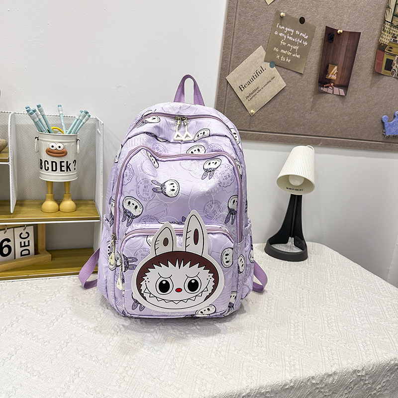 ins large-capacity casual backpack, trendy printed, simple student and primary school campus backpack, lightweight backpack details Picture