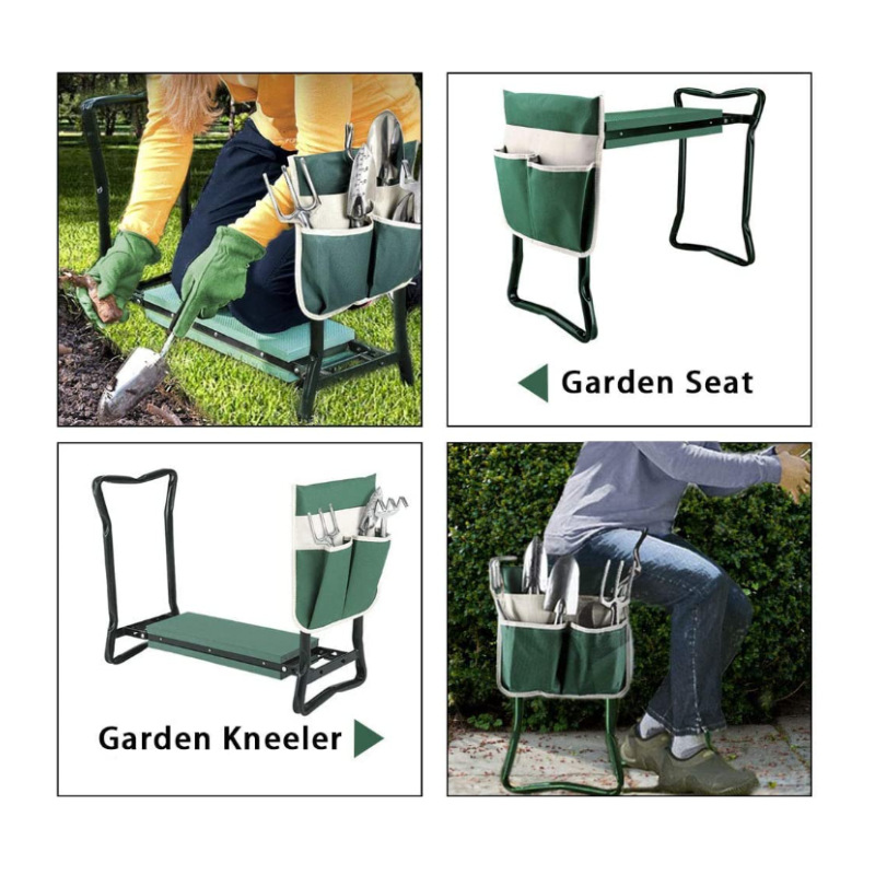Cross-border outdoor folding kneeling pedal camping fishing bench, garden kneeling chair tool kit, agricultural garden EVA pad Specification drawing