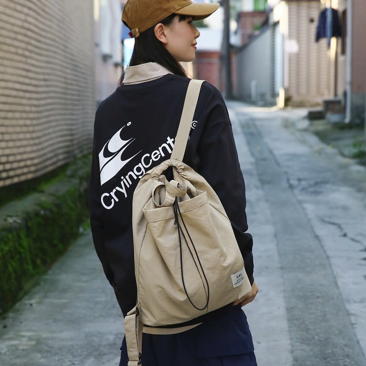 Japanese-style casual water-repellent nylon fabric backpack, women's laid-back backpack, neutral large-capacity student schoolbag details Picture