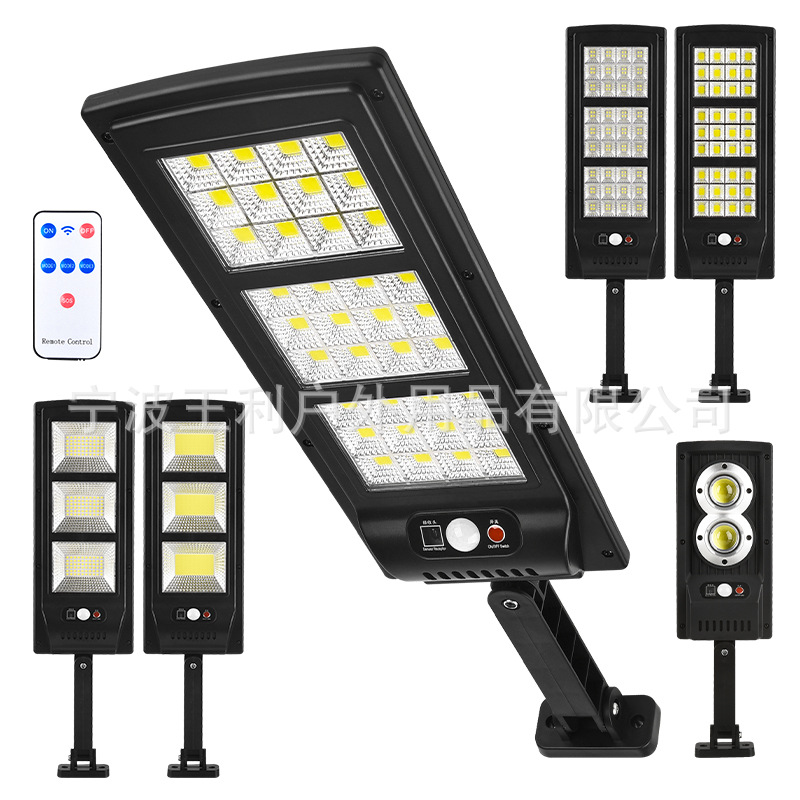 Cross-border new outdoor LED solar wall lamps, human-sensing garden lamps, household wall lighting, remote control street lamps full figure