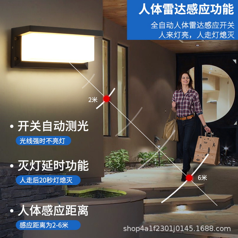 Outdoor wall lamps, waterproof hotel garden wall lamps, courtyard led sensor, villa simple and modern balcony wall lamps Application Scenario