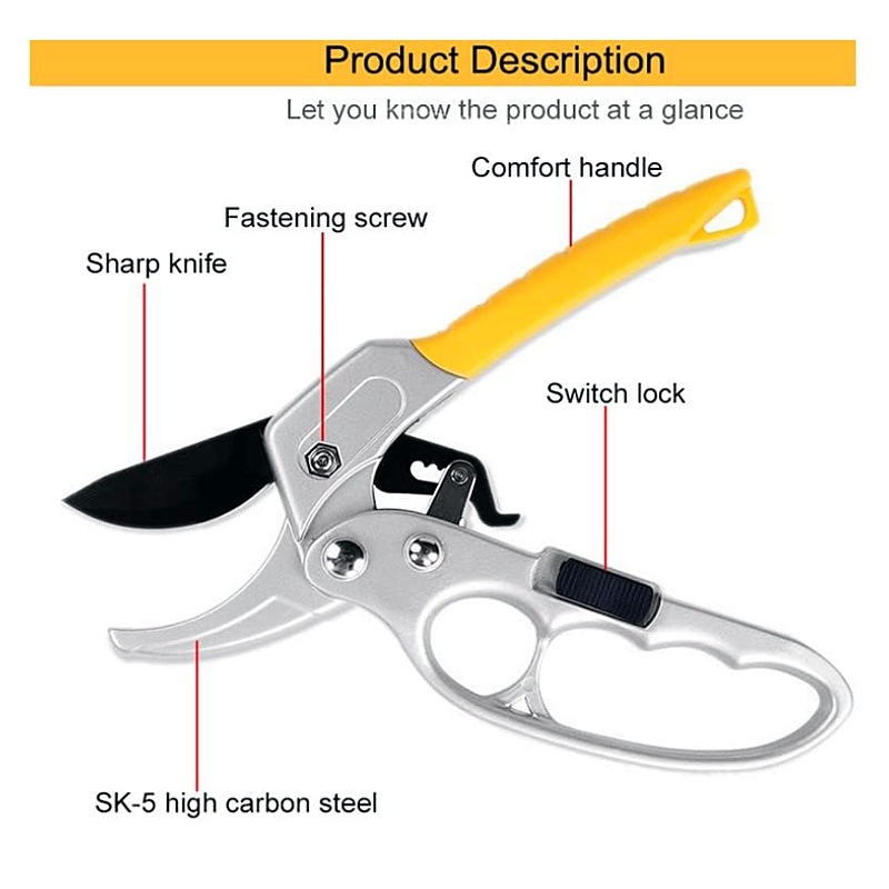 Cross-border multi-functional pruning shears, labor-saving shears, branch shears, convenient hand-protecting shears, garden tools, gardening tools details Picture