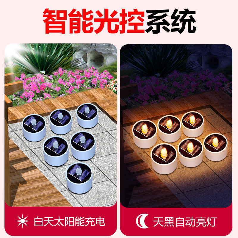 Solar garden lights, outdoor waterproof household night lights, garden decoration sensor hanging lights, balcony arrangement candle lights Application Scenario