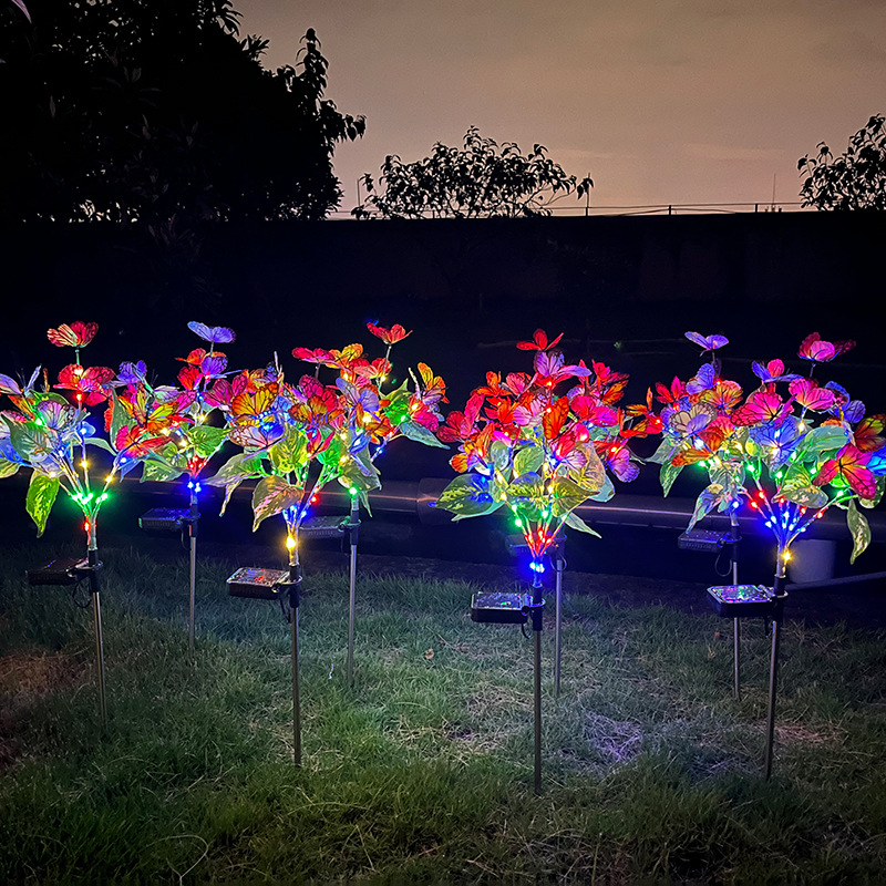 2023 Cross-border Amazon Solar Butterfly Tree Light Lawn Courtyard Outdoor Landscape Atmosphere LED Night Light details Picture