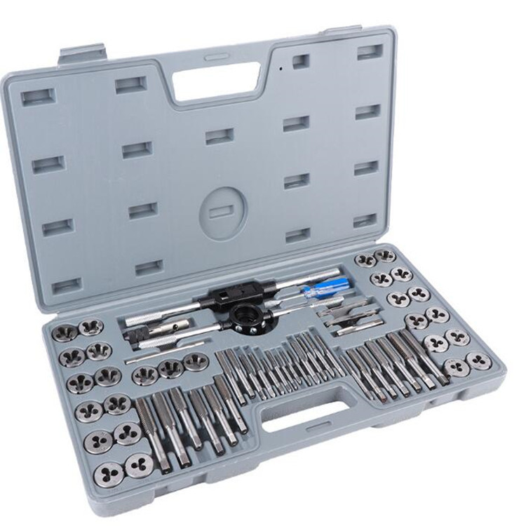 Complete set of 60pc taps and dies, 60-piece set of hand wrenches, dies and winches, metric and imperial set details Picture
