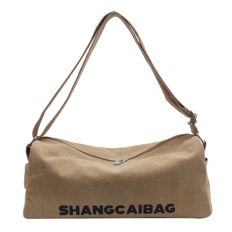 Canvas bag for women, large-capacity casual sports backpack, 2022 autumn and winter new crossbody bag, fashionable single-shoulder bag for women Item Picture