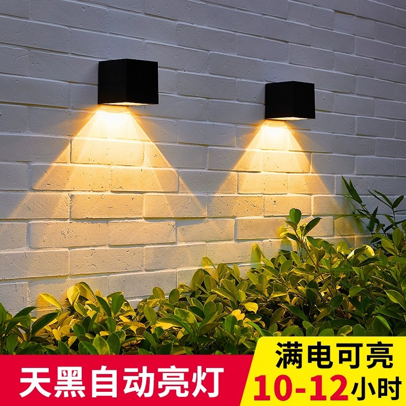 Solar-powered outdoor waterproof wall lamps for courtyards, balconies, gates, home decoration, landscape lights, wall lamps, and exterior wall lamps for villas details Picture