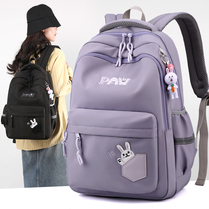 New model of schoolbag for girls in Grade 3, 4, 5, 6, high appearance level for junior high school students. The backpack is easy to store details Picture