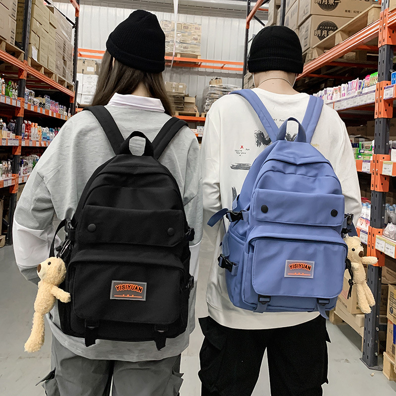 New schoolbag for girls, Korean version, ins middle school campus backpack, casual large-capacity high school student backpack custom-made details Picture